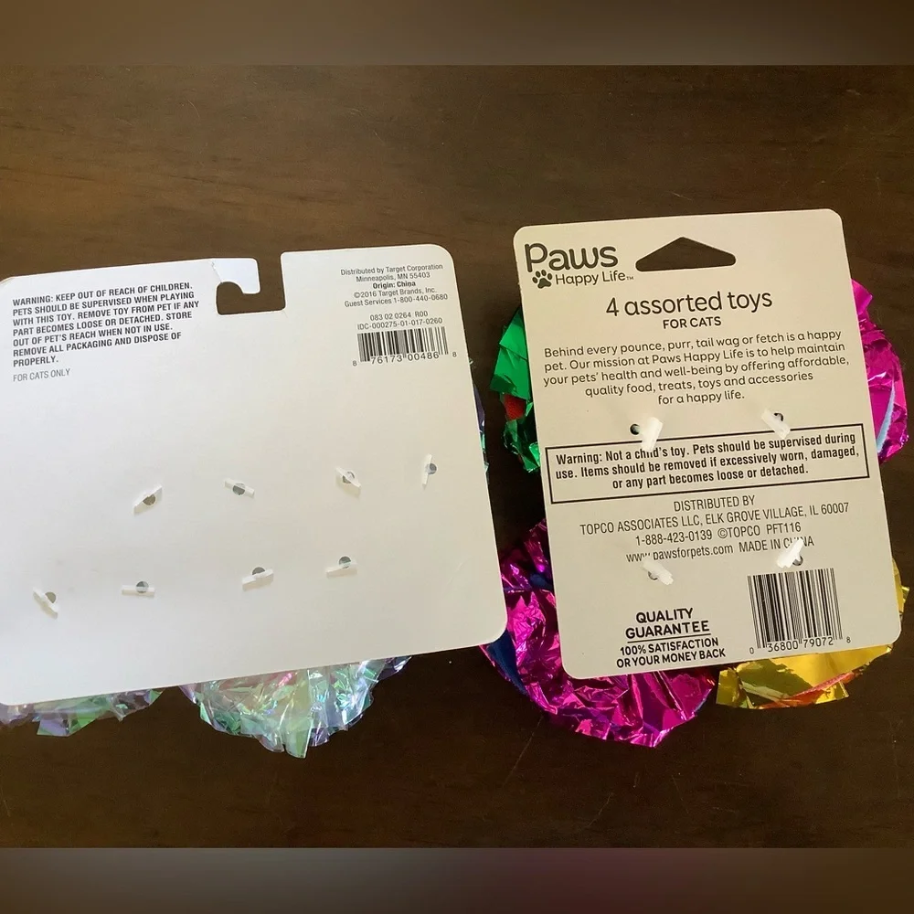 NWT Two packs of Cat Crinkle Balls